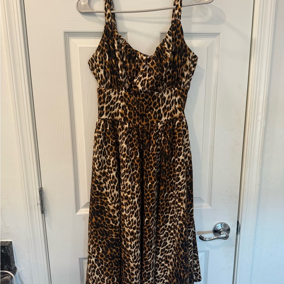 Vixen by Micheline Pitt vintage leopard print ingenue dress - small - Picture 2 of 5